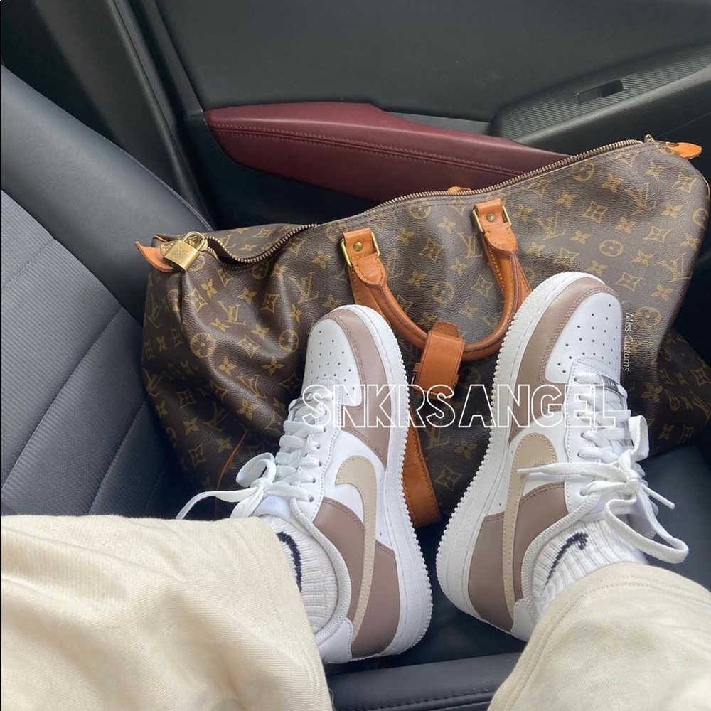 Custom nike air force 1 low sneakers coffee brown cappuccino